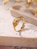 304 Stainless Steel 18K Gold Plated Simple Style Plating Solid Color Rings main image 1