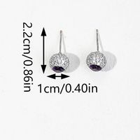 1 Pair Elegant Luxurious Round Inlay Copper Zircon Ear Studs main image 10