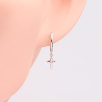 1 Pair Lady Star Inlay Sterling Silver Zircon Earrings main image 6