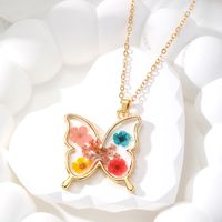 Casual Cute Simple Style Butterfly Alloy Resin Women's Pendant Necklace main image 4