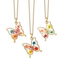 Casual Cute Simple Style Butterfly Alloy Resin Women's Pendant Necklace main image 3
