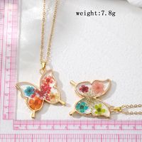 Casual Cute Simple Style Butterfly Alloy Resin Women's Pendant Necklace main image 2