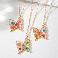 Casual Cute Simple Style Butterfly Alloy Resin Women's Pendant Necklace main image 1