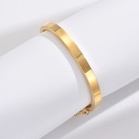 Sweet Classic Style Heart Shape 304 Stainless Steel 14K Gold Plated Zircon Bangle In Bulk main image 6