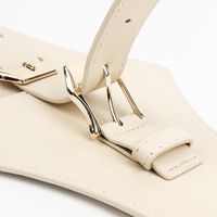 Business Modern Style Oversized Solid Color Pu Leather Buckle Women's Leather Belts main image 5