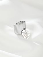 304 Stainless Steel 14K Gold Plated Simple Style Plating Leaves Charm Rings main image 1