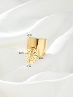 304 Stainless Steel 14K Gold Plated Simple Style Plating Leaves Charm Rings main image 2
