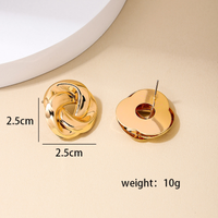 1 Piece Elegant Commute Solid Color Plating Alloy Gold Plated Ear Studs main image 2