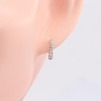 1 Pair Simple Style Round Inlay Sterling Silver Zircon Earrings main image 6