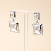 1 Pair Elegant Simple Style Square Plating Alloy Drop Earrings sku image 1