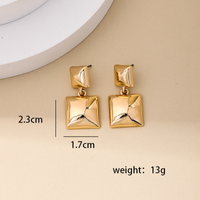 1 Pair Elegant Simple Style Square Plating Alloy Drop Earrings main image 2