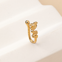 Elegant Luxurious Solid Color Alloy Gold Plated Artificial Diamond Nose Studs In Bulk main image 3
