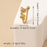 Elegant Luxurious Solid Color Alloy Gold Plated Artificial Diamond Nose Studs In Bulk main image 2