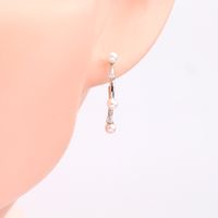 1 Pair Sweet C Shape Inlay Sterling Silver Artificial Gemstones Earrings main image 6
