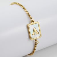 Estilo Preppy Estilo Simple Estilo Clásico Letra Acero Inoxidable 201 Chapados en oro de 18k Cascarón Pulsera Al Mayoreo sku image 2