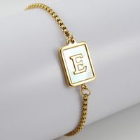 Preppy Style Simple Style Classic Style Letter 201 Stainless Steel 18K Gold Plated Shell Bracelets In Bulk sku image 5