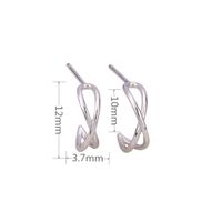 1 Pair Simple Style C Shape Plating Sterling Silver Ear Studs main image 4
