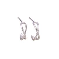 1 Pair Simple Style C Shape Plating Sterling Silver Ear Studs main image 1