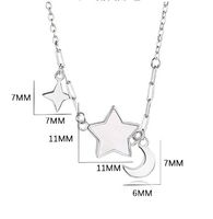 Simple Style Star Moon Sterling Silver Polishing Plating Inlay Shell Pendant Necklace main image 2