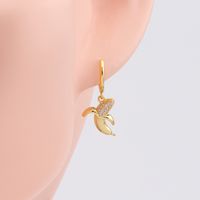 1 Pair Vintage Style Novelty Banana Plating Inlay Sterling Silver Zircon White Gold Plated Gold Plated Drop Earrings main image 5