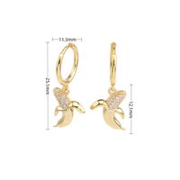 1 Pair Vintage Style Novelty Banana Plating Inlay Sterling Silver Zircon White Gold Plated Gold Plated Drop Earrings main image 3