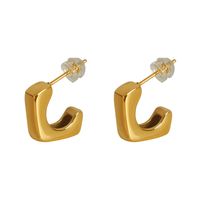 1 Pair Classical Classic Style Square Plating Titanium Steel 18k Gold Plated Earrings main image 6