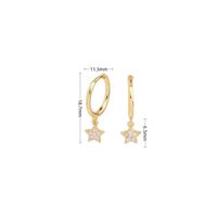 1 Pair Elegant Simple Style Star Solid Color Inlay Sterling Silver Zircon Drop Earrings main image 3