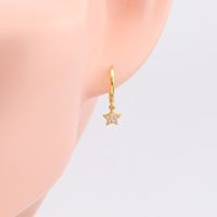 1 Pair Elegant Simple Style Star Solid Color Inlay Sterling Silver Zircon Drop Earrings main image 5