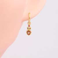 1 Pair Vintage Style Simple Style Square Heart Shape Inlay Sterling Silver Zircon Drop Earrings main image 9