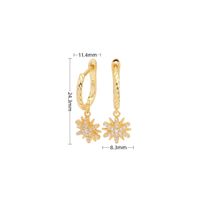 1 Pair Vintage Style Solid Color Snowflake Inlay Sterling Silver Zircon White Gold Plated Gold Plated Drop Earrings main image 3