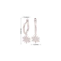 1 Pair Vintage Style Solid Color Snowflake Inlay Sterling Silver Zircon White Gold Plated Gold Plated Drop Earrings main image 4