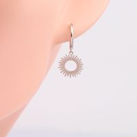 1 Pair Vintage Style Simple Style Sunflower Solid Color Plating Sterling Silver Drop Earrings main image 6