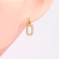 1 Pair Simple Style Geometric Solid Color Inlay Sterling Silver Zircon Drop Earrings main image 5