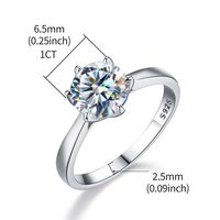Glam Luxurious Solid Color Sterling Silver Gra Inlay Moissanite Rings main image 2