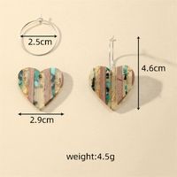 1 Pair Casual Simple Style Heart Shape Printing Wood Drop Earrings main image 2