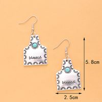 1 Pair Vintage Style Cactus Sunflower Letter Alloy Turquoise Drop Earrings sku image 1
