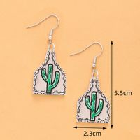 1 Pair Vintage Style Cactus Sunflower Letter Alloy Turquoise Drop Earrings sku image 4