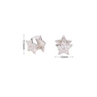 1 Paire Commuer Star Placage Incruster Argent Sterling Zircon Des Boucles D'oreilles main image 4