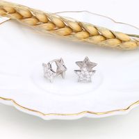1 Pair Commute Star Plating Inlay Sterling Silver Zircon Earrings main image 6
