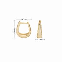 1 Pair Simple Style U Shape Plating Sterling Silver Gold Plated Earrings main image 3