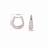1 Pair Simple Style U Shape Plating Sterling Silver Gold Plated Earrings main image 4