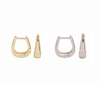 1 Pair Simple Style U Shape Plating Sterling Silver Gold Plated Earrings main image 1