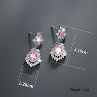 1 Pair Elegant Water Droplets Plating Inlay Copper Alloy Artificial Gemstones White Gold Plated Drop Earrings sku image 2