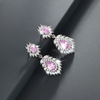 1 Pair Elegant Water Droplets Plating Inlay Copper Alloy Artificial Gemstones White Gold Plated Drop Earrings main image 6