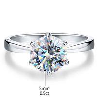 Glam Luxurious Solid Color Sterling Silver Gra Inlay Moissanite Rings main image 2