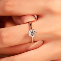Glam Luxurious Solid Color Sterling Silver Gra Inlay Moissanite Rings main image 1