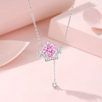 Simple Style Classic Style Color Block Sterling Silver Inlay Zircon Pendant Necklace main image 1