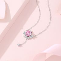 Simple Style Classic Style Color Block Sterling Silver Inlay Zircon Pendant Necklace main image 5