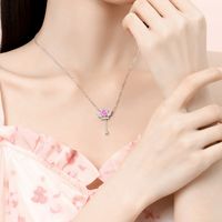 Simple Style Classic Style Color Block Sterling Silver Inlay Zircon Pendant Necklace main image 3