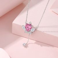 Style Simple Style Classique Bloc De Couleur Argent Sterling Incruster Zircon Pendentif main image 4